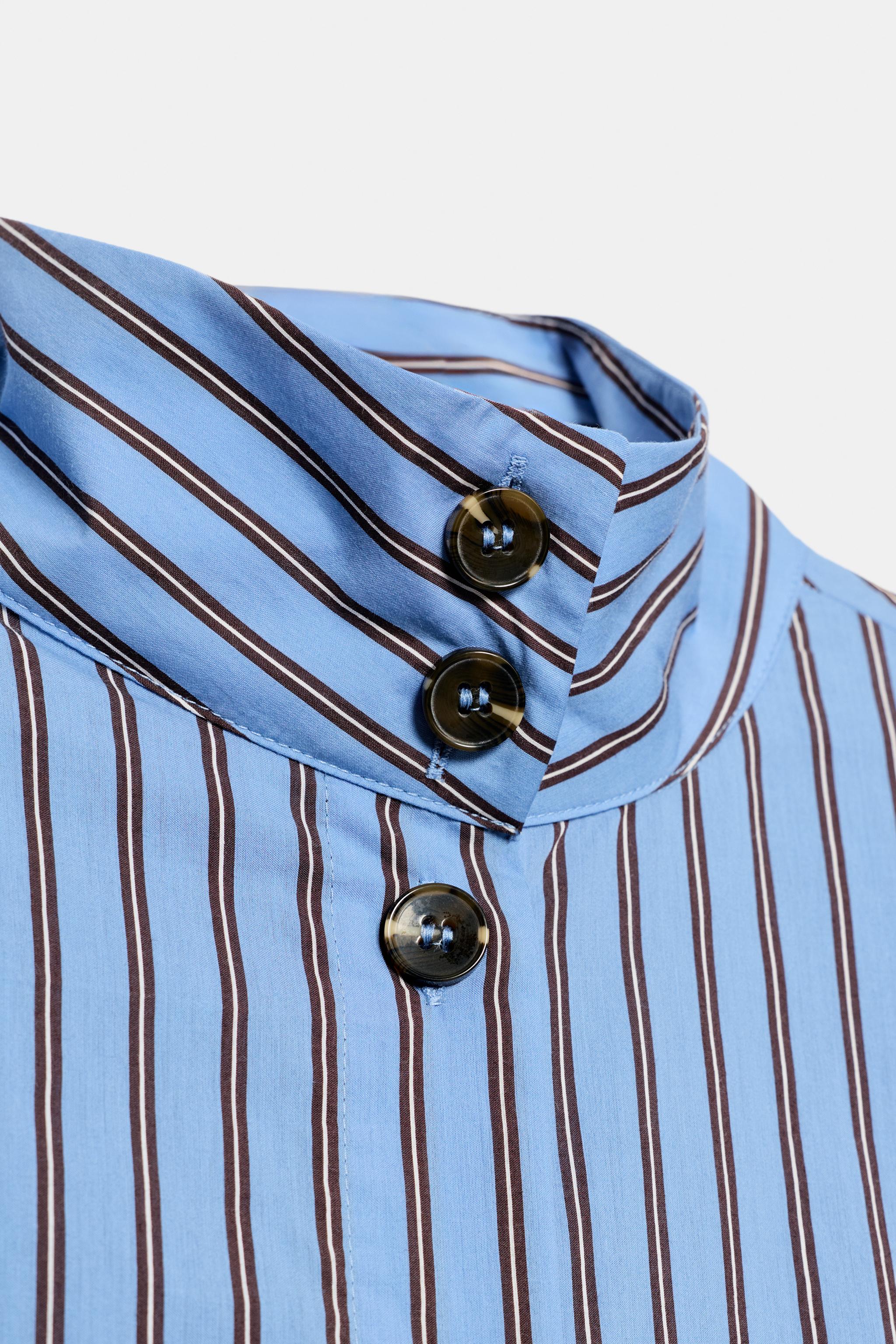 STRIPED TIE-DETAIL SHIRT